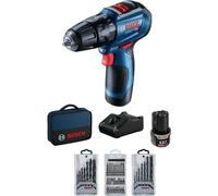 Bosch - Perceuse visseuse à percussion 12V 2,0Ah Li-Ion avec jeu d'accessoires GSB12V-30 - 06019G9101