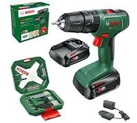 Bosch Perceuse-visseuse à percussion 18 V-40 – 2x 2,0 Ah, 34 forets – Vert