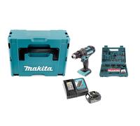 Perceuse à percussion sans fil Makita DHP 482 RF1J 18 V 62 Nm dans un coffret Makpac + batterie 3,0 Ah + chargeur + jeu d'embouts et de forets 100 pièces
