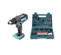 Perceuse à percussion sans fil Makita DHP 482 Z 18 V 62 Nm Solo + jeu d'embouts et de forets Makita 100 pièces