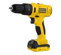 STANLEY FATMAX 10,8V Perceuse Visseuse à Percussion Compacte Sans Fil, Éclairage de Travail LED, 20 Positions de Mandrin, avec x2 Batteries Li-Ion 1,5Ah, x1 Chargeur, et x1 Coffret, FMC021S2-QW