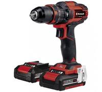 Einhell Perceuse Visseuse à percussion sans fil TE-CD 18/40 Li-i + 64 Accessoires PXC (18V) Livré avec 2 Batteries 2Ah, Chargeur