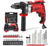 Perceuse à percussion TEENO 910 W avec câble, 0-3000 tr/min avec 38 accessoires, bouton de vitesse variable