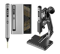 Perceuse à pilier d'établi, Mini perceuse électrique avec presse d'établi, kit de perceuse à main sans fil for travaux manuels, bois, plastique, bricolage à domicile