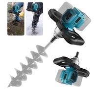 Perceuse à Terre Sans Fil Compatible avec Makita 18V, Perceuse à Pieux Professionnelle à Moteur Sans Balais 1200W, Pour Construction de Jardin, L'agitateur à Mortier (Sans Batterie et Tête en Spirale)