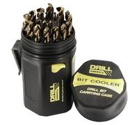 perceuse America Dwd29j-co-pc Qualtech 29 pièces en acier Cobalt Jobber Longueur de forets dans un étui en plastique, finition Oxyde Doré, rond, tige, spirale Flûte, 135 degrés Split point, 1/40,6 cm vers 1/5,1 cm Taille