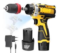 Perceuse au lithium 12 V 2 en 1 Tournevis électrique multifonction Moteur brossé Tournevis pratique pour appareils ménagers Installation de meubles Électronique automobile Réparation avec deux forets