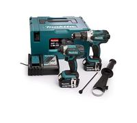 Perceuse de 2 outils 18V visseuse à percussion + visseuse à chocs + 2 batteries 5Ah + chargeur + coffret MAKPAC - - DLX2145TJ
