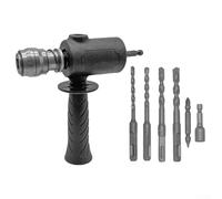 Perceuse électrique à marteau adaptateur tête de conversion pour outils électriques, 6 mm/8 mm/10 mm/12 mm, ensemble de forets en métal avec manchon et embout de tournevis, compatible avec
