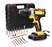 Perceuse électrique HUIOP Moteur de brosse de perceuse électrique sans fil de 21 V, réglage à 2 vitesses, 18 engrenages de torsion, perforatrice de trous réglables