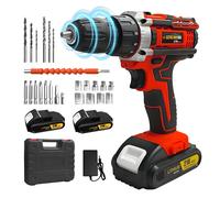 Perceuse électrique sans fil 21V, perceuse à percussion portative, outil électrique, tournevis pour percer les murs, assembler les meubles, réparation domestique One batteries