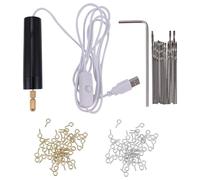 Perceuse Électrique sans Fil USB Mini 115 Pièces | Acier Noir, Outil Rotatif Compact pour Modélisme et Garage, Compatible Verre et Embouts D'ongles