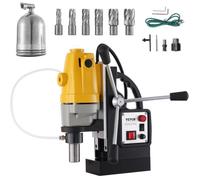 Perceuse Magnétique-VEVOR-1100 W-Diamètre d'Alésage de 1-1-2 Pouce (40 mm)-MD40, 12000 N, 670 tr-min-6 Fraises Annulaires HSS