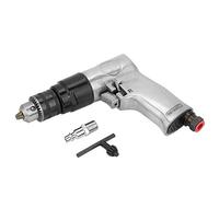 Perceuse pneumatique à haute vitesse de 3/8" et 1700 tr/min, perceuse à air à rotation réversible pour le métal, le bois et le béton, conception ergonomique compacte avec mandrin à