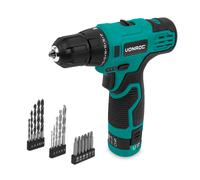 VONROC Perceuse sans fil 12V - Batterie, câble USB et jeu de forêts et d'embouts 16 pièces inclus