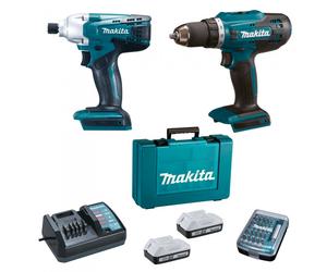 Perceuse sans fil 18V DF4880 hocs 18V TD127D - MAKITA - avec 2 batteries 18V 1.5 Ah + chargeur + 30 embouts - DK18A35X1