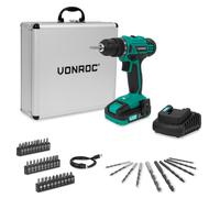 Perceuse sans fil 20V | avec batterie 2.0Ah, chargeur et 46 accessoires dans une mallette premium