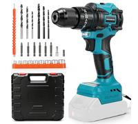 Perceuse sans fil et tournevis 50NM pour Makita 18V (sans batterie) | Perceuse combinée électrique sans balais, mandrin 9,5mm, embrayage 25+3, 3 vitesses, LED, 24 accessoires, coffret