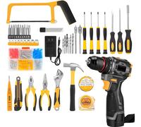 Perceuse sans fil, moteur sans balai, jeu d'outils de 120 pièces, 120 PCS + 2 batteries