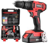 Perceuse sans fil TEENO 20 V, 40 Nm , 1x 2A H accu, 2 réglages de vitesse, max. 1550 tours à vide