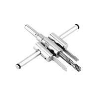 Perceuse Trous Trépan Réglable 30-120mm Mèche à Bois Scies Cloches Outil de Travail du Bois Argent