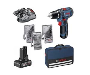 Perceuse-visseuse 12 V GSR 12V-15 + 1 batterie 2 Ah + 1 batterie 4 Ah + chargeur + Sacoche BOSCH 0615990G6L