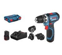 Perceuse visseuse GSR FLEXICLICK 12V-15FC 4 mandrins (2x2AH) en coffret L-BOXX - BOSCH - 06019F6000