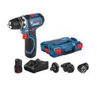 Perceuse-visseuse 12V GSR 12V-15 FC + 2 batteries 2Ah + chargeur rapide + coffret L-Boxx - BOSCH - 06019F6000