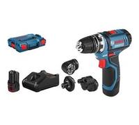Perceuse-visseuse 12V GSR 12V-15 FC + 2 batteries 2Ah + chargeur rapide + coffret L-Boxx - BOSCH - 06019F6000