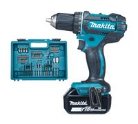 Perceuse-visseuse 18 V + 2 batteries 3 Ah + chargeur + coffret avec accessoires MAKITA DDF482RFX1
