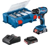 Perceuse-visseuse 18 V GSR 18V-45 avec accessoires + 2 batteries 2 Ah + chargeur + coffret L-CASE PICK & CLICK BOSCH 06019K3205