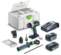 Perceuse-visseuse 18 V QUADRIVE TDC 18/4 5,0/4,0 I-Set + 2 batteries 4 Ah / 5 Ah + chargeur + coffret SYSTAINER SYS3 FESTOOL 577612