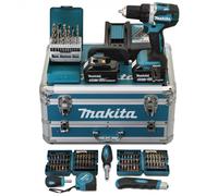 Perceuse visseuse 54NM BL1850X2 + 96 pièces BIT SET - MAKITA - DDF484RTX6