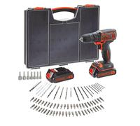 Perceuse-visseuse 18V - 2 Batteries 1,5Ah - 80 Accessoires en organiser - BDC718AS2O-QW