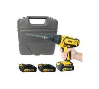Perceuse visseuse 18V + 3 Batteries lithium 2,0Ah + Chargeur rapide Mallette 18 accessoires VITO