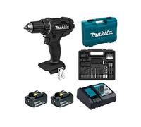 Perceuse-visseuse 18V Black avec accessoires + 2 batteries 3Ah + chargeur rapide + coffret - - DDF482FX1B