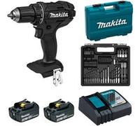 Perceuse-visseuse 18V Black avec accessoires + 2 batteries 3Ah + chargeur rapide + coffret - MAKITA - DDF482FX1B G