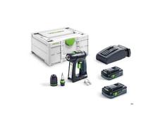 Perceuse-visseuse 18V C 18 HPC 4,0 I-Plus + 2 batteries 4Ah + chargeur rapide + Systainer SYS3 - FESTOOL - 576435