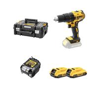Perceuse-visseuse 18V DCD777NT + 2 batteries 18V 2Ah + 1 Chargeur DCB1102-QW DEWALT