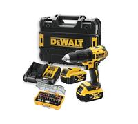 Perceuse visseuse 18V XR - DEWALT - avec 2 batteries 18v 4.0Ah + chargeur + coffret d'embouts 32pcs + coffret Tstak - DCD777M2TA