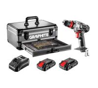 Perceuse-visseuse 2 x 18 V/2,0 Ah, kit de 10 mm + 109 accessoires - T 58G022PS15