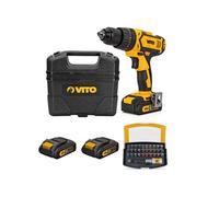 Perceuse visseuse à batterie Lithium 18 V 2 batteries 2 Ah Chargeur inclus + Accessoires