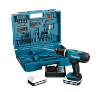 Perceuse-visseuse à percussion 18 V + 2 batteries 1,5 Ah + chargeur + coffret standard - MAKITA - HP457DWE10