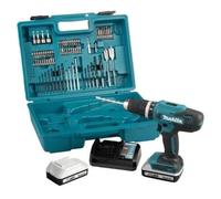Perceuse visseuse à percussion 18V 42 Nm 2 batt.BL1820G + chargeur + 74 pièces - HP488DAEX1 MAKITA