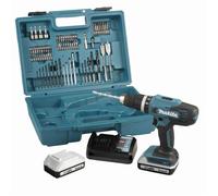 Perceuse visseuse à percussion 18V 42 Nm 2 batt.BL1820G + chargeur + 74 pièces - HP488DAEX1 MAKITA
