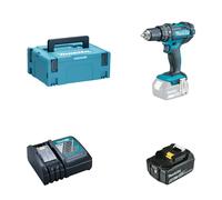Perceuse visseuse à percussion 18V 64 Nm DHP482ZJ + 1 batterie 18V 5 Ah + 1 chargeur DC18RC MAKITA