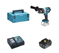 Perceuse-visseuse à percussion 18V DHP458ZJ + 1 batterie BL1850B 18V 5 Ah + 1 chargeur DC18RC MAKITA