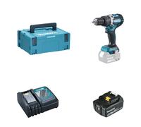 Perceuse-visseuse à percussion 18V DHP484ZJ + 1 batterie BL1850B 18V 5 Ah + 1 chargeur rapide DC18RC MAKITA