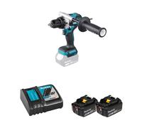 Perceuse-visseuse à percussion 18V DHP486Z + 2 batteries BL1850B 18V 5 Ah + chargeur rapide DC18RC MAKITA