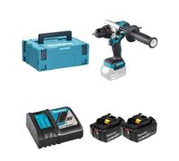 Perceuse-visseuse à percussion 18V DHP492RTJ + 2 batteries BL1850B 18V 5 Ah + chargeur rapide DC18RC MAKITA